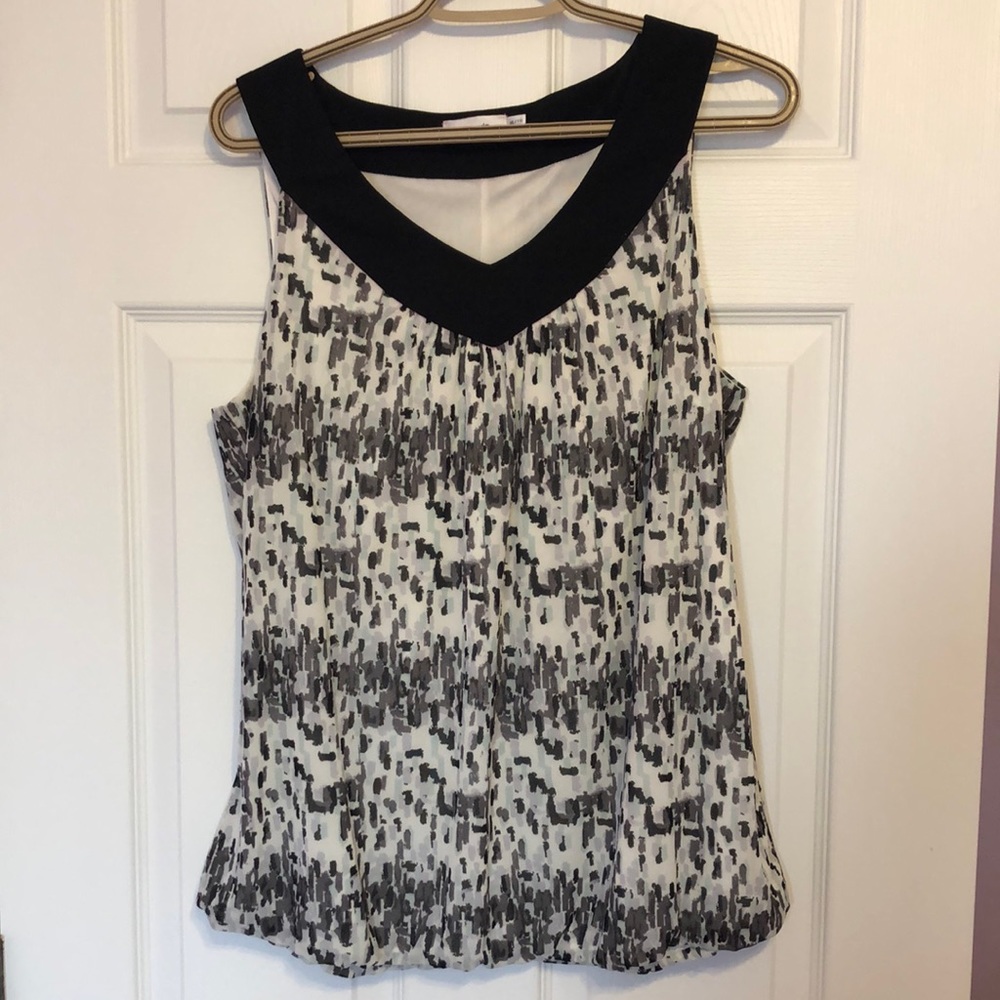 Ricki's black/white//grey/light green print sleeveless top